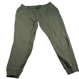 Gymshark Joggers Women XL (33 X 25) Olive Green GMBT4063 Cotton Sweatpants READ